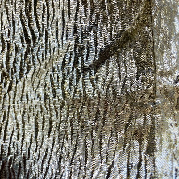 Loeffler Randall Elisa Puff Sleeve Gold Midi Evening Dress Size 4 - Picture 9 of 10